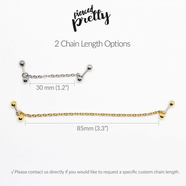 16g 14g Two hole helix to lobe chain earring, Conch ear cartilage chain jewelry, 316l Stainless Steel, Sold individually - Image 5
