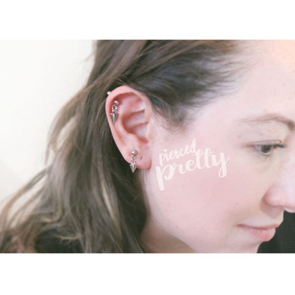 20g, 16g Kpop style cone dangle tragus labret earring, Tragus ear stud labret, 316l surgical steel, Men cartilage earring tragus helix / labret bar(optional), Sold as piece - Image 7