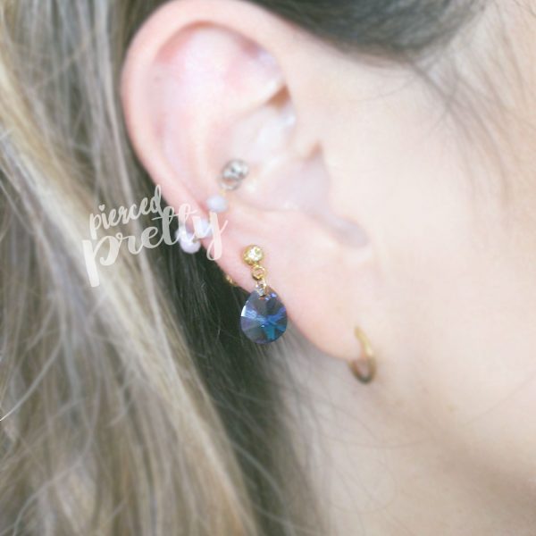 20g, 16g Teardrop dangle cartilage ear stud, Tragus ear stud labret, 316l surgical steel, Helix Cartilage earring, Labret bar(optional), 1pc - Image 7