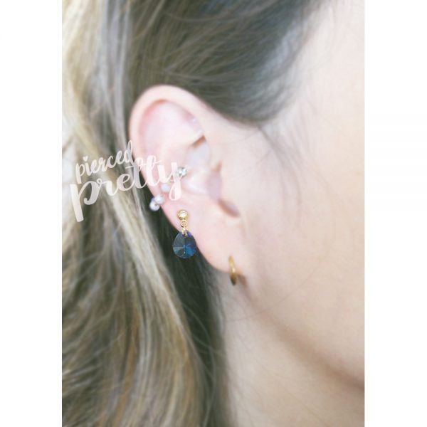 20g, 16g Teardrop dangle cartilage ear stud, Tragus ear stud labret, 316l surgical steel, Helix Cartilage earring, Labret bar(optional), 1pc - Image 8