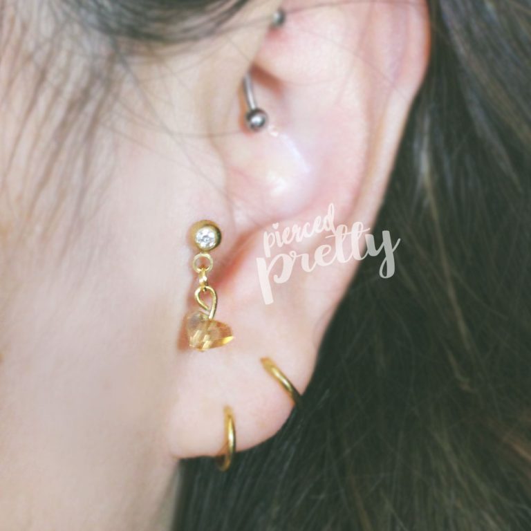 Simple chain earring, helix earring, 20g 16g ear cartilage chain